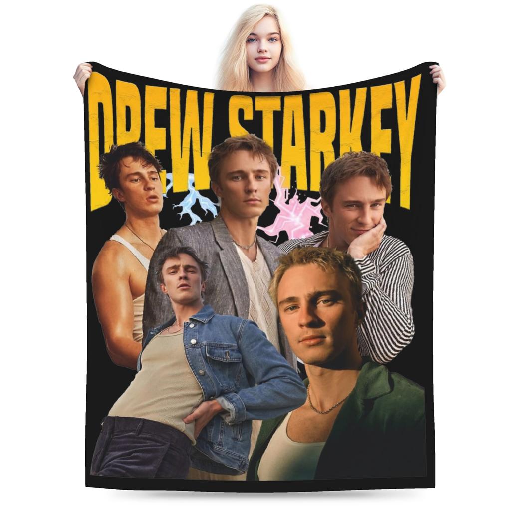 Drew Starkey Actor Blanket Flannel Decoration Multifunction Lightweight Thin Throw Blanket for Home Car Quilt