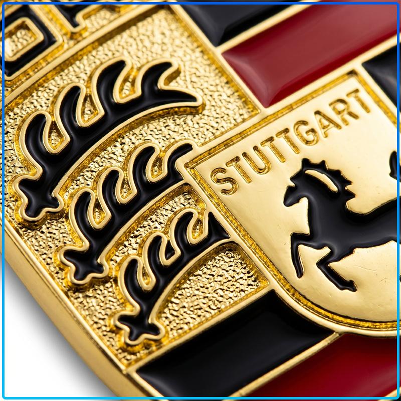 1Pcs Metal Texture Porsche Shield Badge Waterproof Anti-Fade Decor Sticker Fit All Porsche Sedan SUV Sports Car Interior Modification