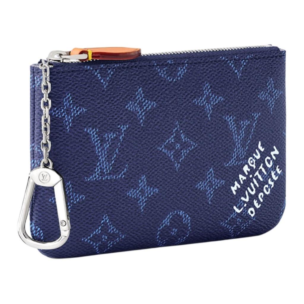 Louis Vuitton Key Pouch S Ocean Blue Monogram Canvas Men Pouches M27112