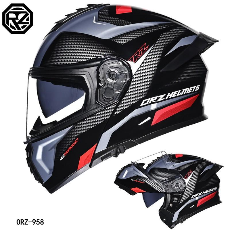 

Orz Electric Car Helmet Men Women Exposed Double Mirror Tail Wing Semi-fully Covered Personalized Four-season Bluetooth Couple M