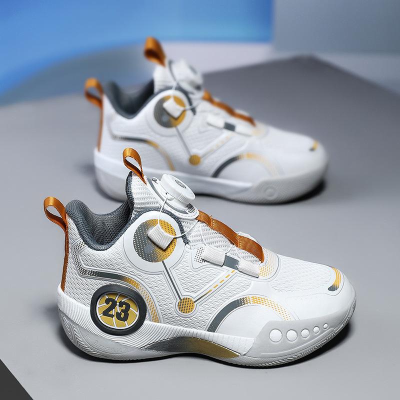 

Баскетбольные кроссовки Kobe для мальчиков, четыре модные туфли, кроссовки с вращающимися кнопками, детские нескользящие кроссовки Owen, настоящие боевые кроссовки 31 золотой
