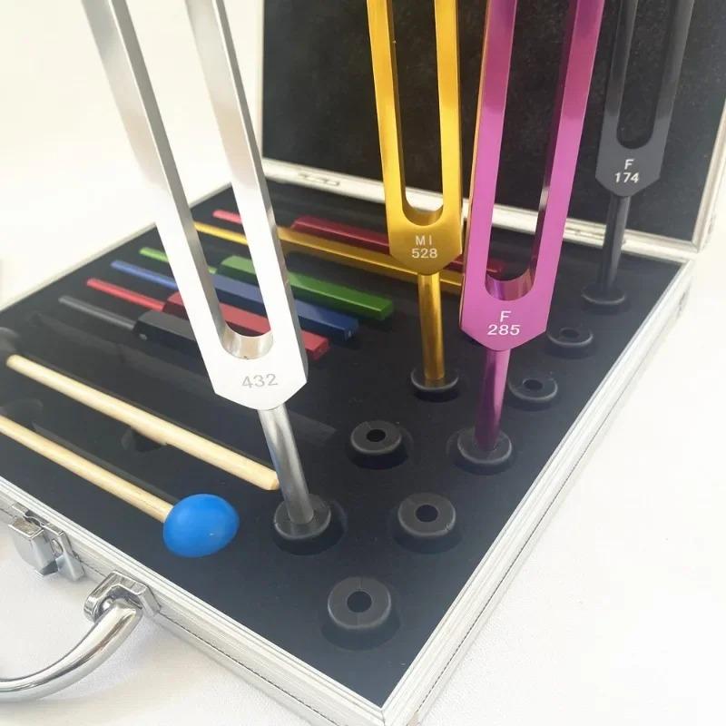 10 Sets Tuning Fork Colorful Tuning Fork Percussion Instrument Musical Body Sound Healing Relax
