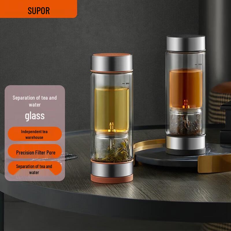 Supor Tea Infuser Double-Layer Glass Bottle