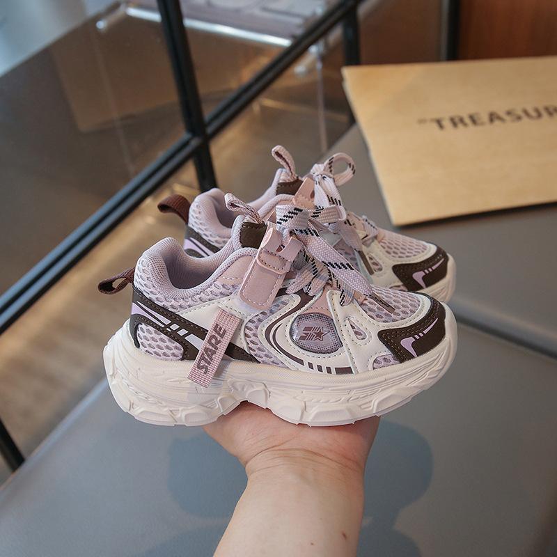 Girls' dad shoes 2025 autumn new children's sports shoes mesh breathable lightweight soft sole boys running shoes tide
