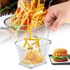 1 Stück Edelstahl Frittierkorb Multifunktionaler Mini Pommes Frites Frittierkorb Kreativer Quadratischer Ölgetrennter Frittierkorb