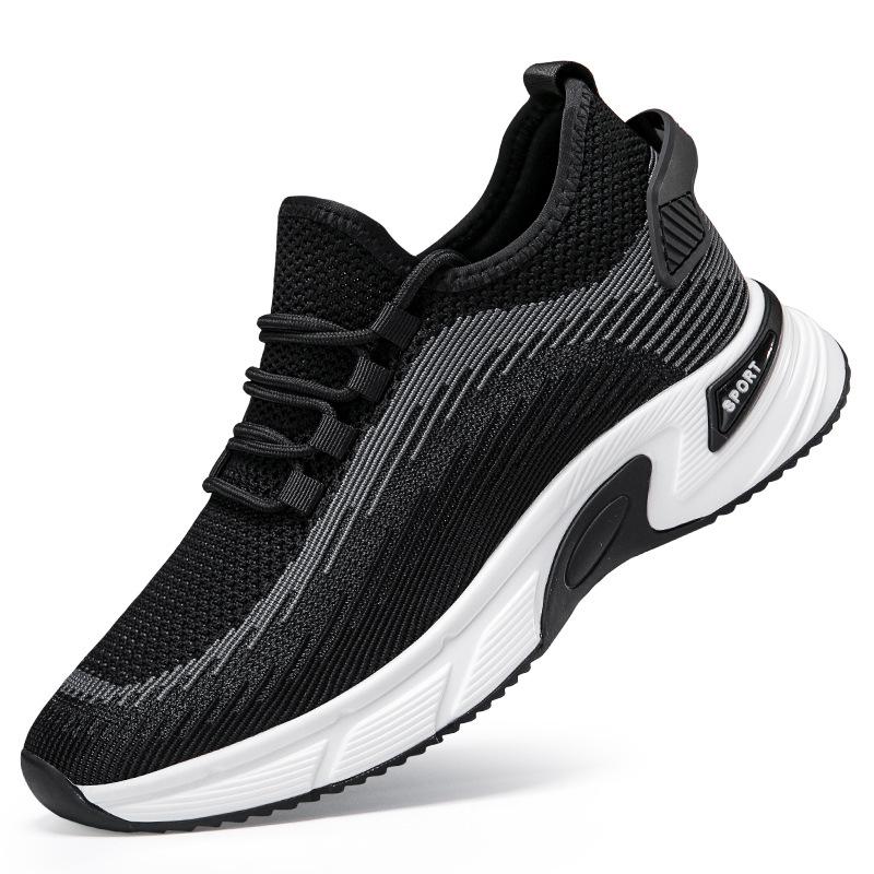 Men's Fly-knit Mesh Lightweight Walking Shoes - Invisible Height Boost Sneakers for Summer and Outdoor Sports