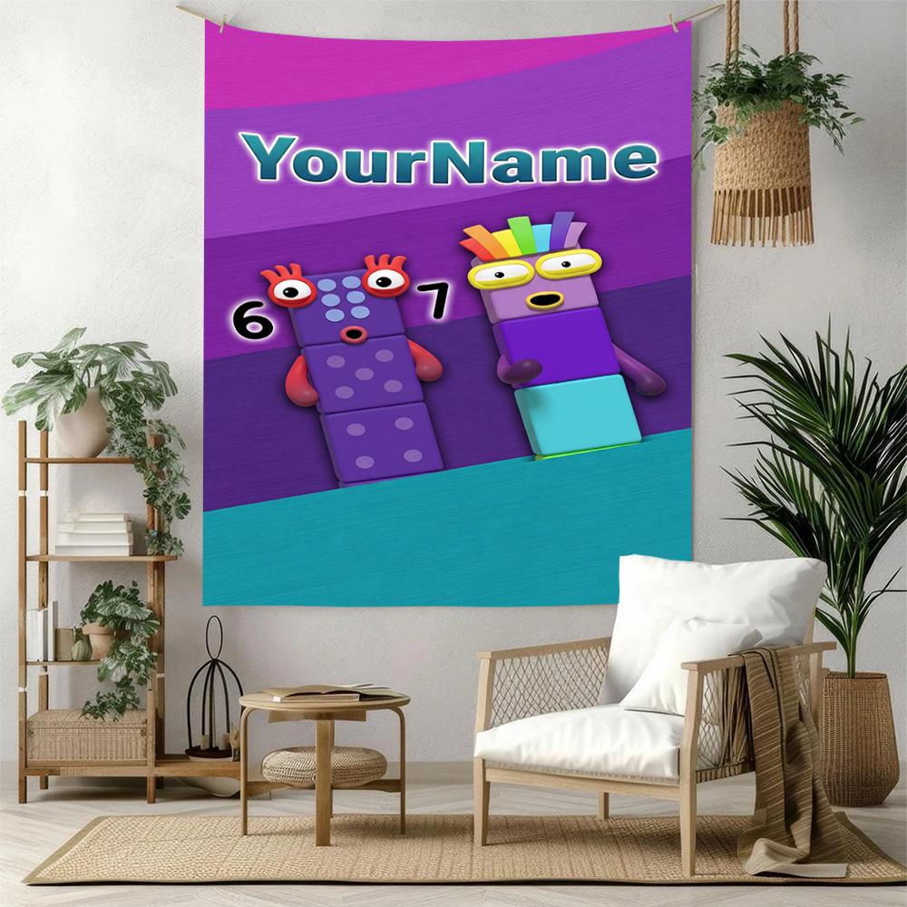 Numberblocks Vlastní jméno Nástěnná dekorace Gobelín Umění Pro památku mazlíčka Narozeniny Svatba Párty Pozadí Rodinný dárek