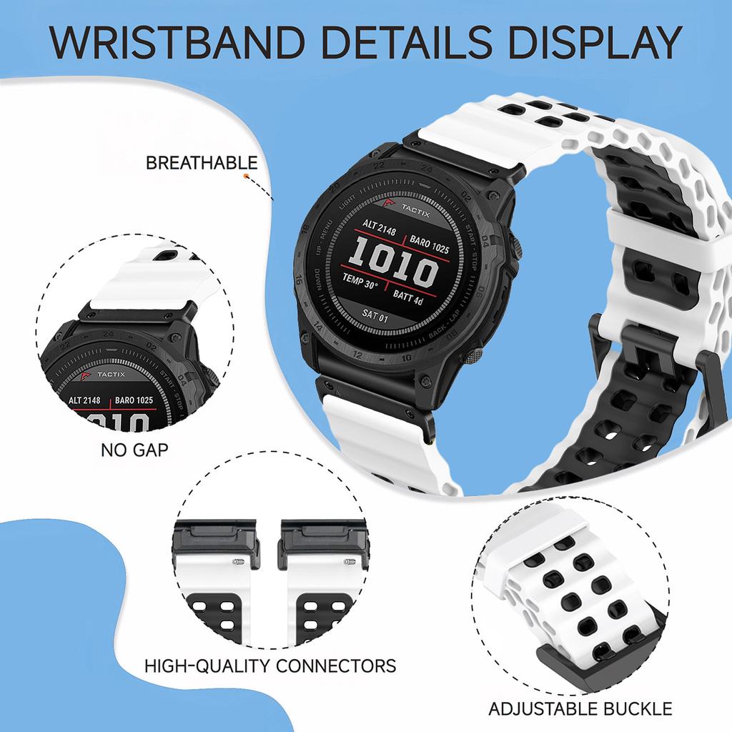 26mm Strap For Garmin Fenix 8 51mm Sport Silicone Wristband for Garmin Fenix 7XPro Instinst 3 Instinct 2X Solar Enduro 3 2 Band