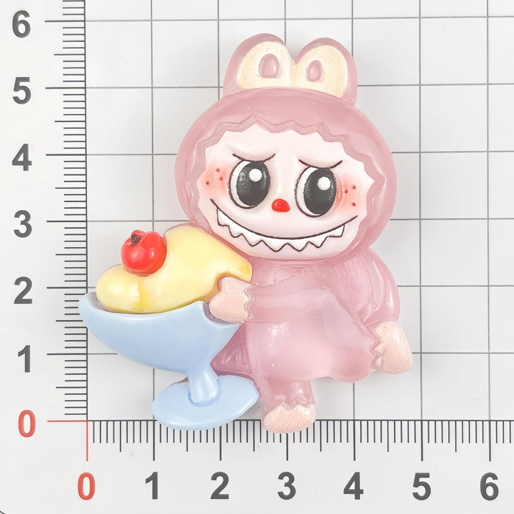 Cartoon Luminous Resin Accessories: Dessert Figures for Phone Cases, Hair Clips, Water Cups, Shoe Buckles, and Ornaments