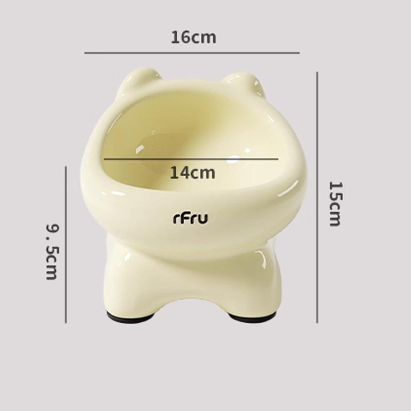 

Ceramic Cute Cartoon Shaped Bowls for Pet, High Legged, Cervical vertebra Protection, Drinking Food Bowl, Cat Bowl Supplies, 1Pc