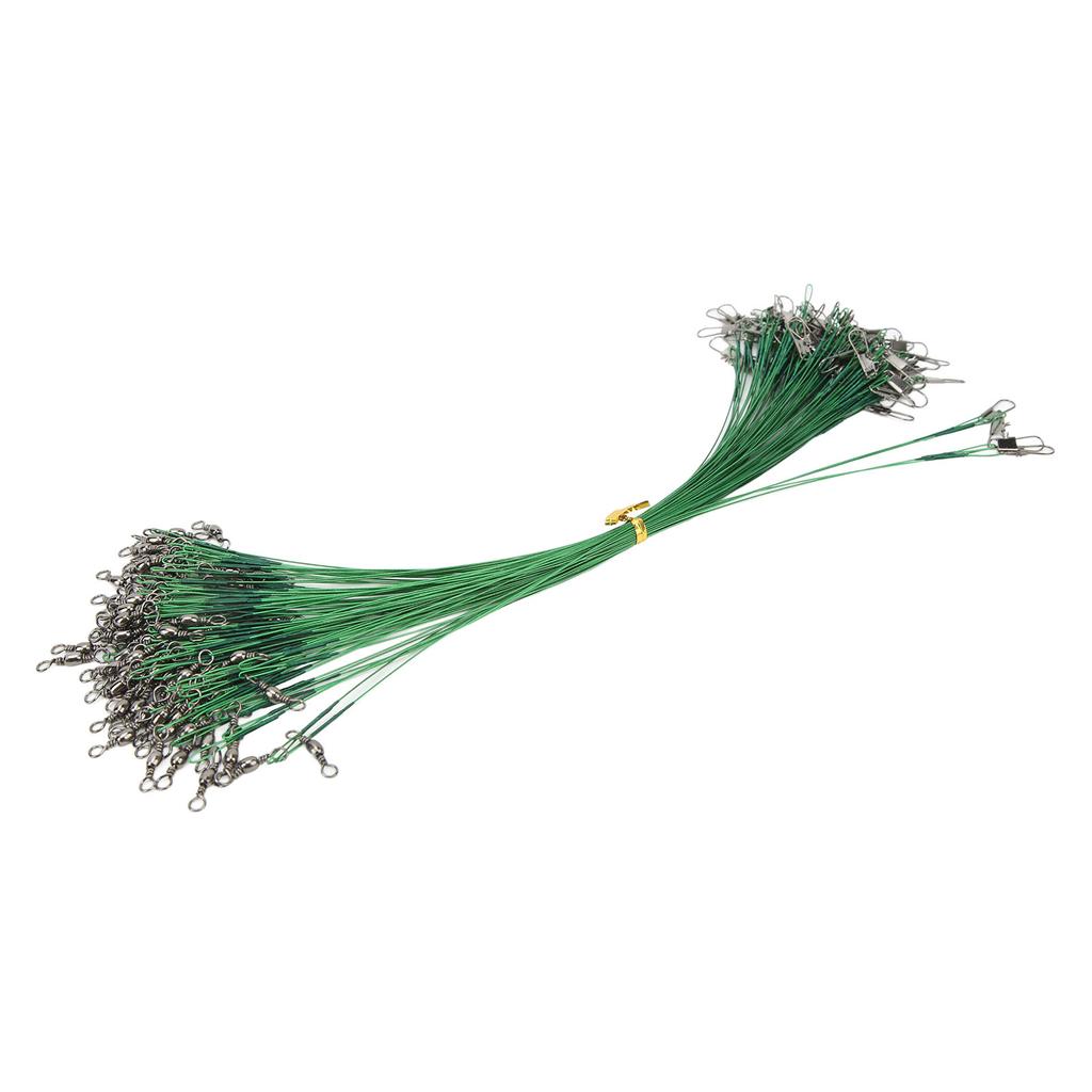 100 szt. Krętliki z przyponem wędkarskim z agrafką Antykorozyjny przypon z twardego drutu stalowego na wodę słoną 25 cm 9,8 cala