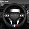 Genuine Leather Steering Wheel Cover for Lynk & Co 010203 - Non-Slip Suede, D-Type Design.