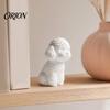 Gift for Best Friends 3D Printed Cute Teddy Dog Statue, Mini Poodle Figurine, Matte Solid Black Statue with Detailed Curly Miniature Figurine
