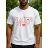 Simple Electrocardiogram Heart-shaped Men's Printed Short-sleeved T-shirt,quick-drying Sports T-shirt, Simple Knitted Pure Cotton T-shirt