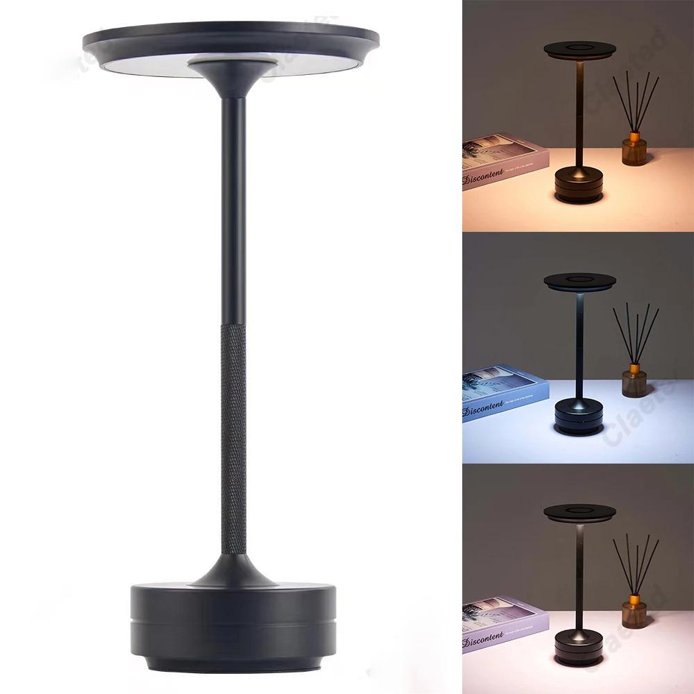 Modern 2400mAh USB-C Charging Rechargeable Alloy Wireless Touch Table Lamp for Bedroom Camping Desk Creative Candle Inspired