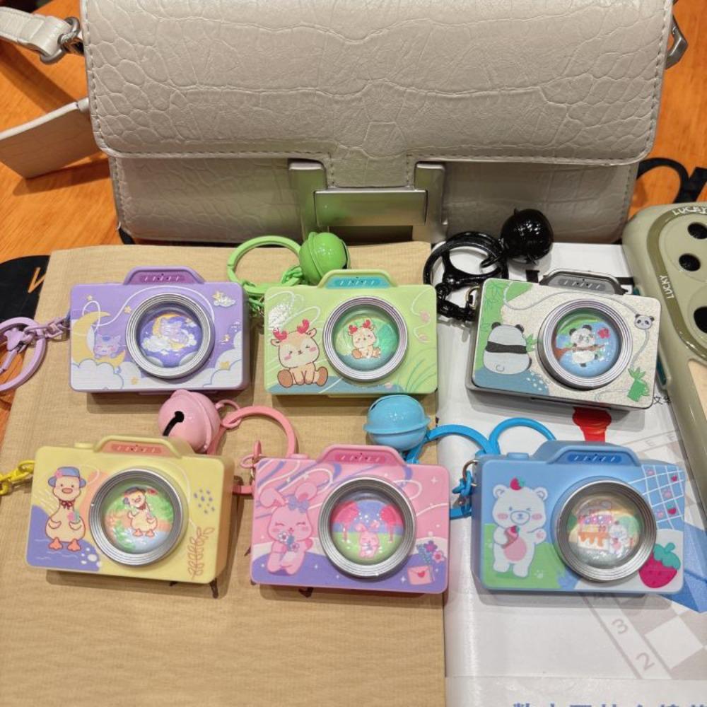 Film Straight Out Mini Camera Keychain LED Flashlight Car Key Chain  Children's Toys