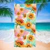 Sonnenblumen Strandtuch, Saugfähiges Gelbe Blume Badetuch Geschenke für Kinder Mädchen, Mikrofaser Sandfrei Schnelltrocknend Sport Reisehandtücher