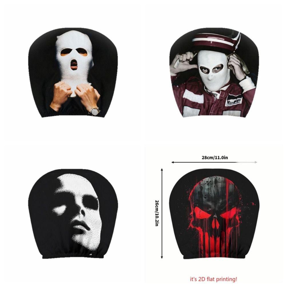 2 Pcs Ghost Headrest Covers Halloween Accessories Car Seat Headcover Car Headrest Covers Halloween