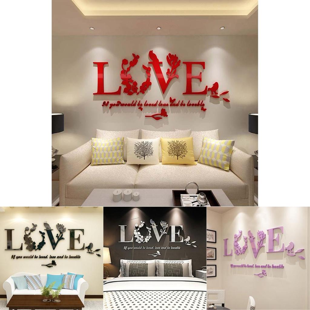 Versatile And Timeless Home Decor 3d Mirror Love Wall Stickers For Any Room