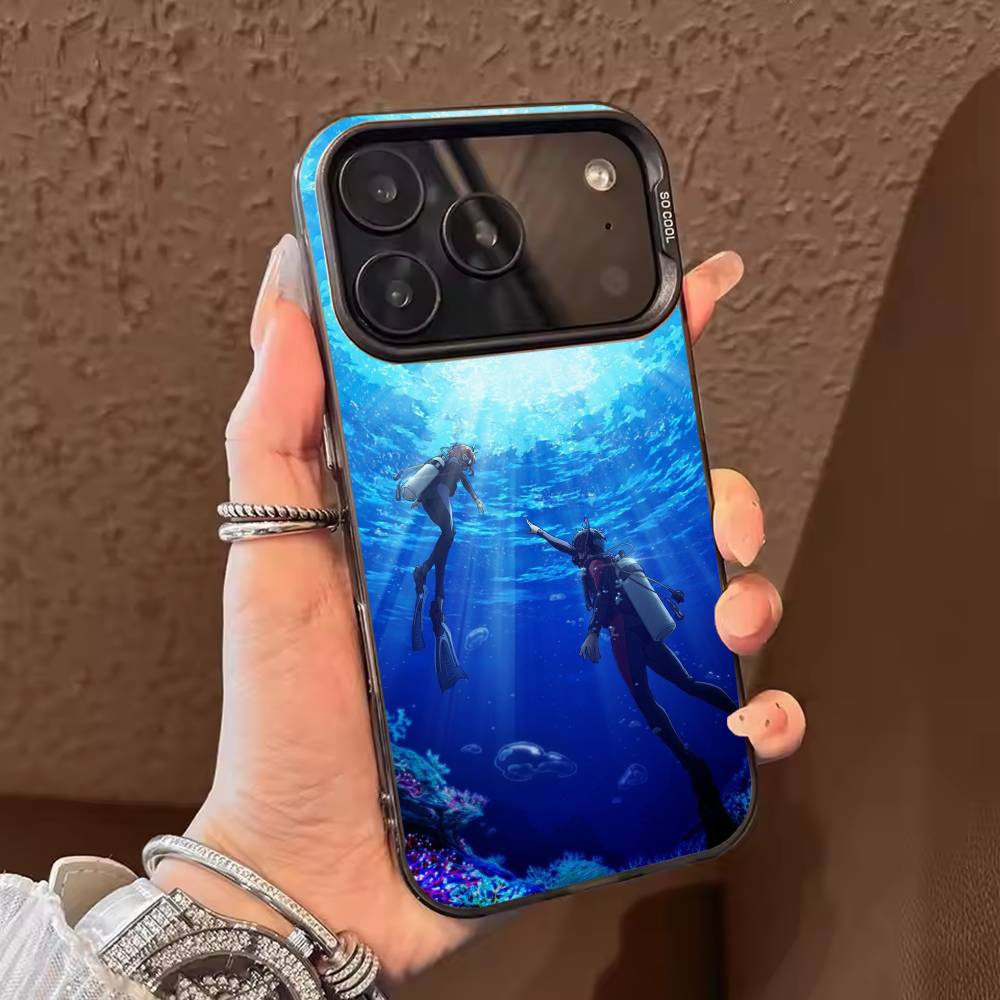 Anime Grand B-Blue Dreaming Phone Case For iPhone 17 16 15 14 13 12 11 Pro Max Plus Silver candy Matte Cover