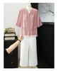 Summer 2026 Women's Artistic Embroidery V-Neck Patchwork Shirt