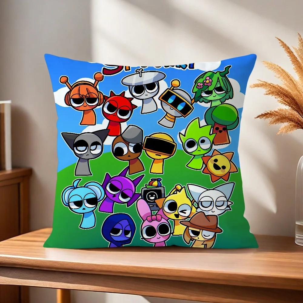 S-Sprunki Game Pillowcase, Sofa Chair Cushion Cover, Bedroom Room, Child Dormitory Home Decoration, Gift
