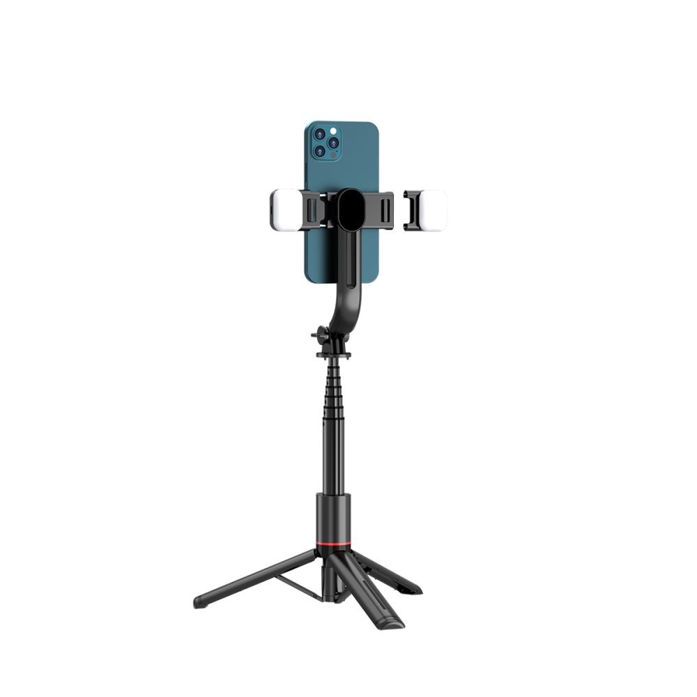 Tech-Protect L05S Bluetooth Selfiestang Stativ & LED-lys Svart