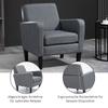 Single Armchair, Recliner Chair, Upholstered Chair with Wooden Legs, Linen-Look Fabric, 66 x 72 x 74 cm, Light Grey
