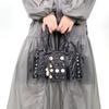 Washed Denim Diamond Jewelry Handbag Personalized Street Messenger Shoulder Bag