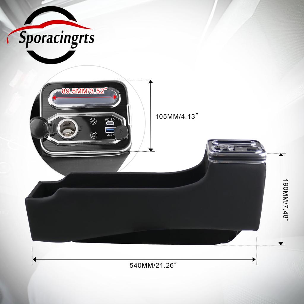 Sporacingrts JF5 Parts Console Box Car Storage Car Accessories Dedicated Armrest Console Box Compatible with NBOX Custom JF3 JF4 JF5 JF6 with USB LED