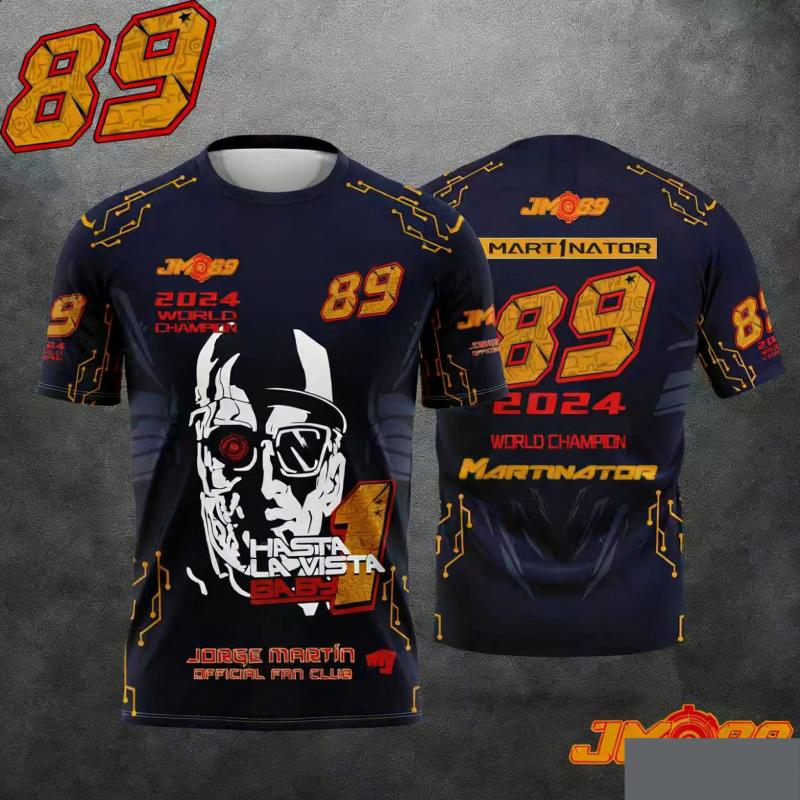 Koszulka Motocyklowa Wyścigowa Garnitur Jeździec #89 Jorge Martín i Jeździec #72 Marco Bezzecchi Codzienna Koszulka Rodzinna Dziecięce Koszulki