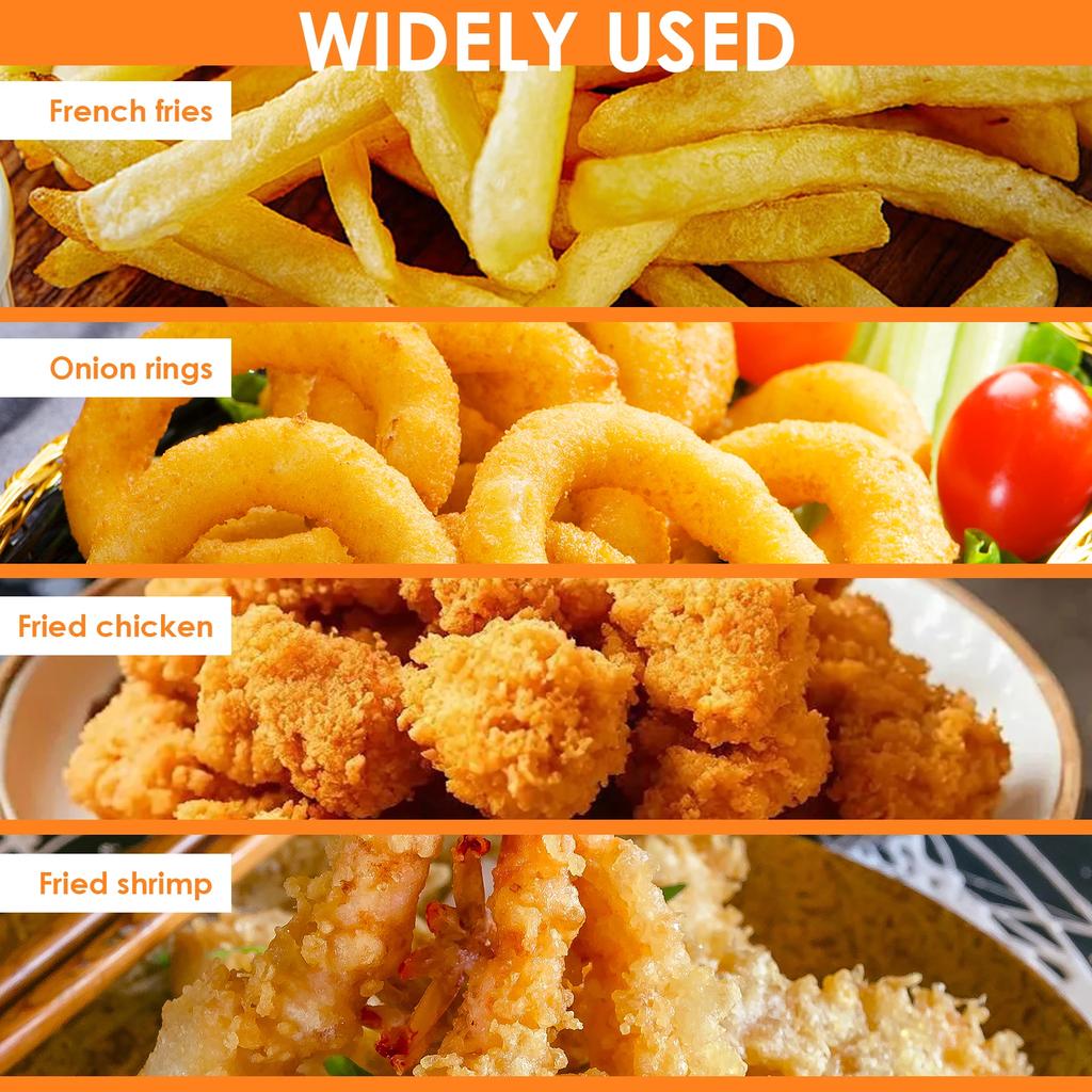 8 Pezzi Mini Cestello per Friggere a Fondo Profondo con Manico Lungo Filtro per Patatine Fritte Impilabile Espositore per Patatine Fritte Utensili da Cucina