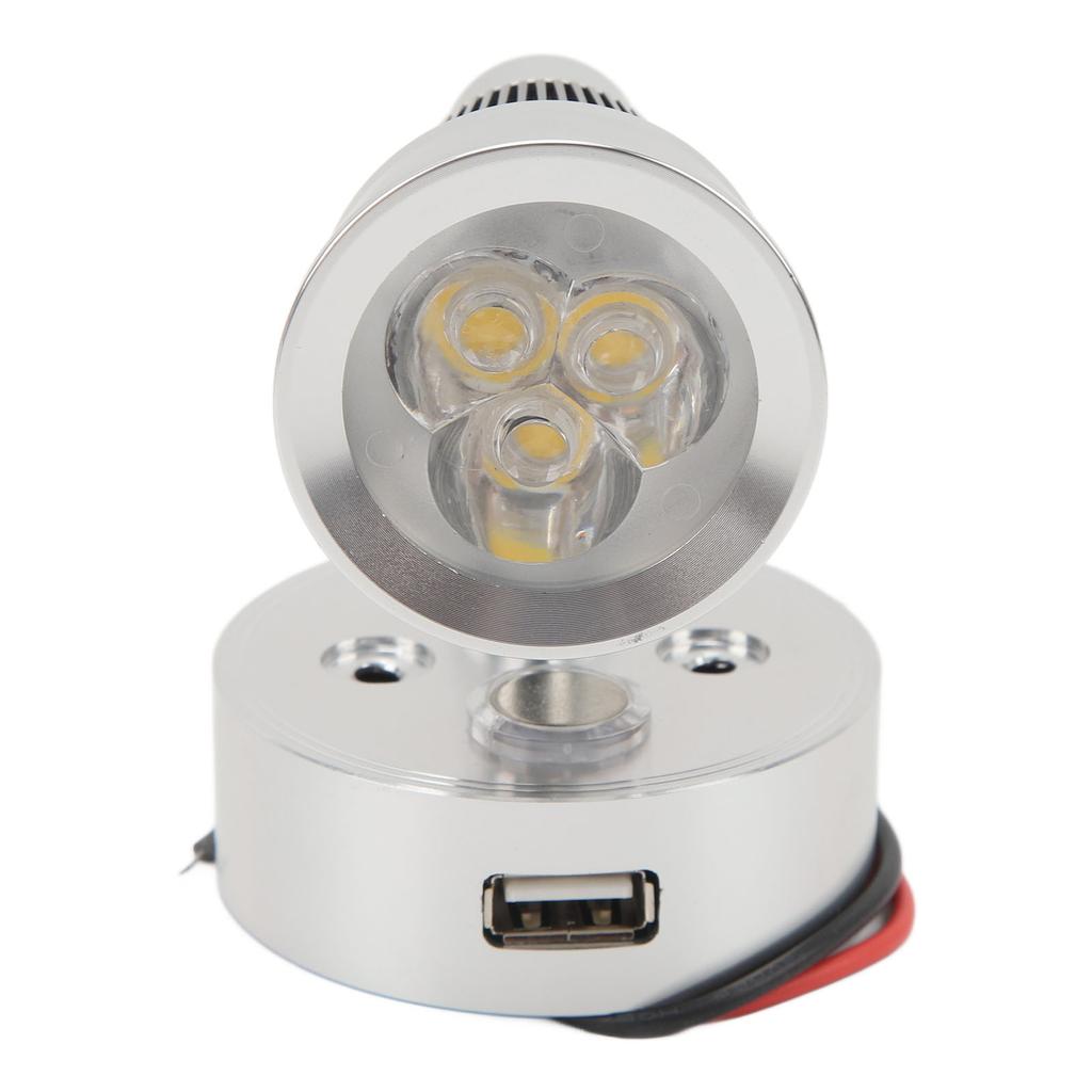 LED Wohnmobil Nachttischlampe mit USB-Ladeanschluss Touch-Schalter Dimmbares Licht für DC 12 bis 24V Autos Boote S