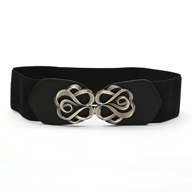 Elastischer Hüftgürtel Punk Kette für Cowboy Cowgirl Modern Rose Schnalle Hüftkette Breiter Gürtel Modeaccessoire