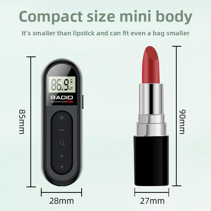 FM Radio Mini Rechargeable with Clip Meeting Guide Horse Racing Sports Portable Lavalier