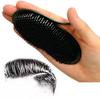 Compact Pocket Hair Brush with Massage Feature - Portable, Lightweight Plastic Comb for Men & Women, Ideal for Short Hair (2.95x3.94inch, Black)