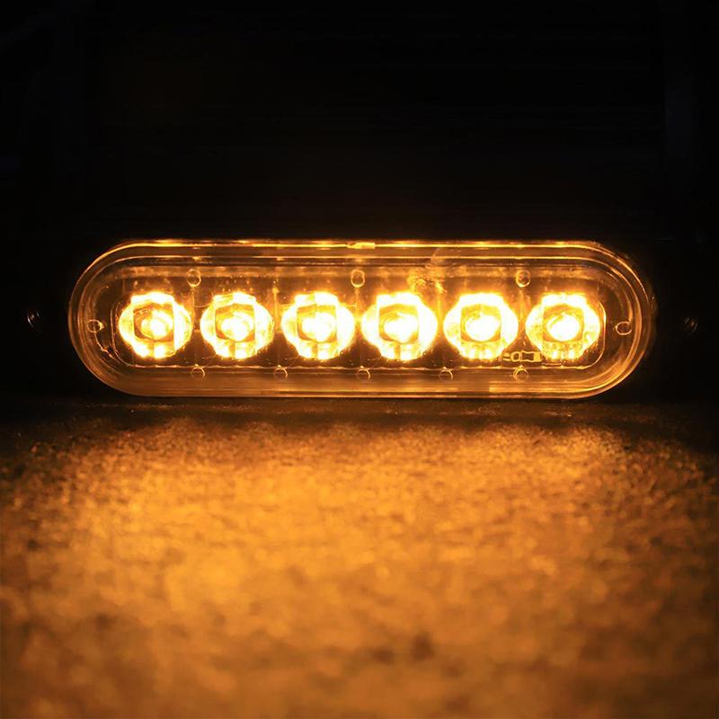 6/12LED Stroboskopické výstražné světlo Levné stroboskopické mřížkové blikající světelné rameno Nákladní auto Auto Majákové světlo Jantarové dopravní světlo 12V 24V Světla pro auto