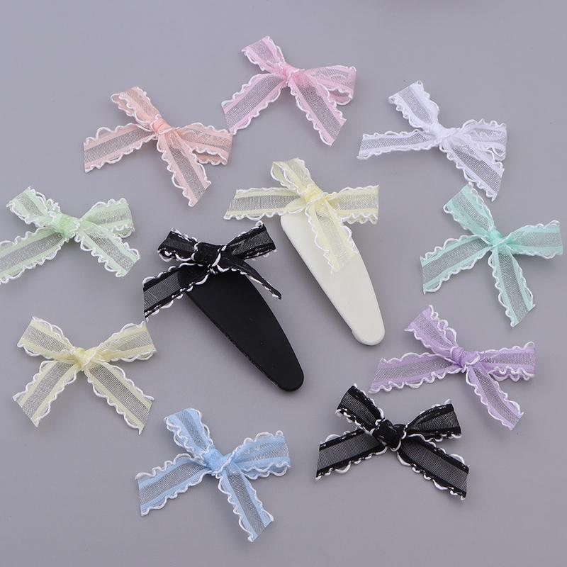 20pcs/pack 3.5X4cm Gauze Bows Colorful Small Size Satin Ribbon Bowknot Flower for Craft Handwork DIY Party Decoration Supplies