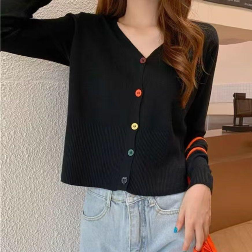 

Women s Retro Solid Color Knitted Cardigan - Long Sleeve, Loose Fit with Collar S (75-90 jin)