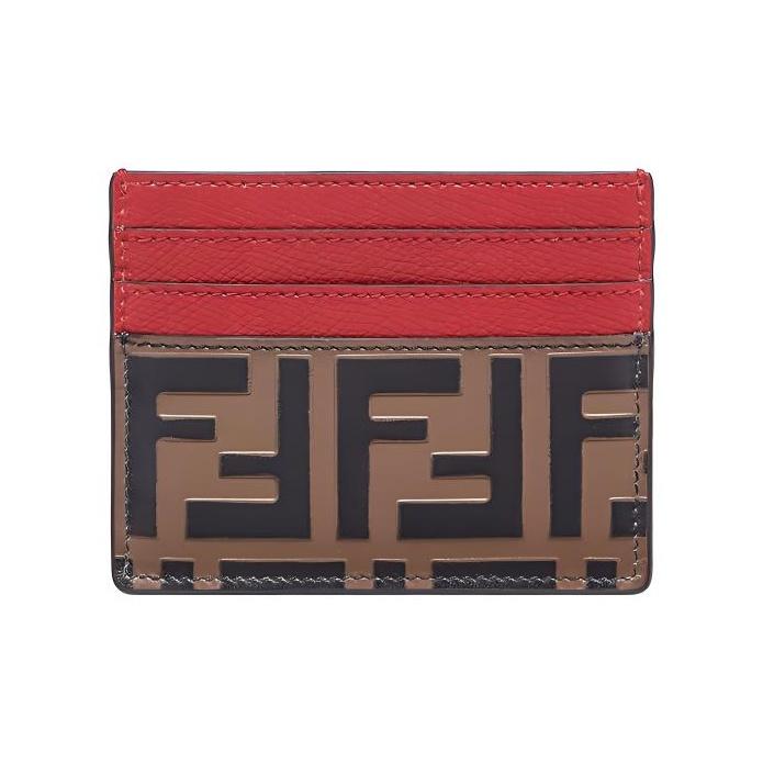 

Fendi F Is Gold Logo FF Pattern Embossed Leather Card Holder Women Accessories Red 8M0445AAIIF13VJ Basic Set (Bag+Dust Bag)