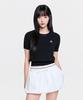Emelbi Women'S Varsity Cooling Short Sleeve Knit Ny (Black)