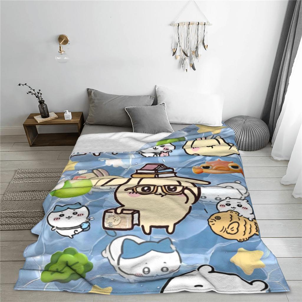 Chiikawa Cute Anime Blanket Quality Soft Warm  Throw Blanket Winter Children Couch Chair Sofa Bed Novelty Bedspread