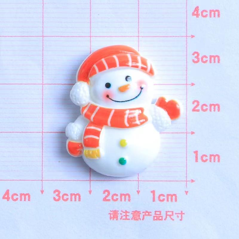 10PCS Resin Kawaii Colorful Gingerbread Man Snowman Bells Trees Flat Back Cartoon Christmas Figurines Scrapbook DIY Decor Crafts