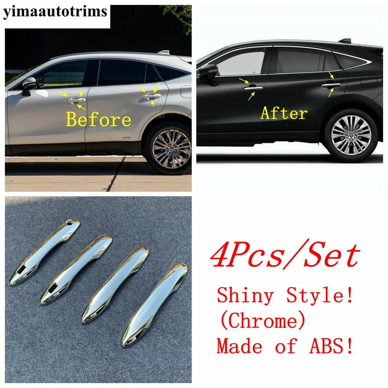 For Toyota Venza / Harrier  - 2024 Car Door Handle Decoration Protective Cover Trim Auto ABS Chrome Accessories Exterior