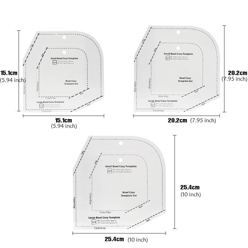 Righello da taglio per cucito a mano fai-da-te, tessuto da taglio, vassoio per ciotola, modello righello acrilico, per realizzare indumenti
