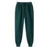 Unisex Warm Fleece Sweatpants - Plus Size, Solid Color, Casual Fitness Running Trousers