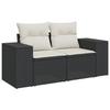 VidaXL Salon de Jardin avec Coussins 7 pcs, Canapés de Terrasse, Ensemble de Meubles de Patio, Mobilier d'Extérieur, Noir 3222315