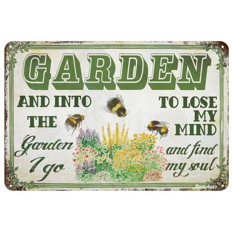 Garten Blechschilder Outdoor Dekoration, Blumen Garten Metallschild für Frauen Mama Oma, Geräteschuppen, Einweihungsgeschenke für Familie