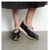 Platform Mary Jane Dexun Shoes Women's 2025 New Leather Pearl Velcro Casual Sports Ballet Shoes