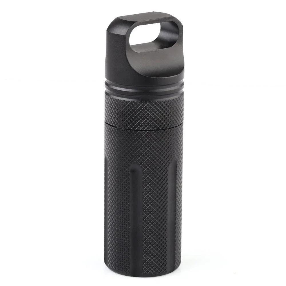 Portable Aluminum Alloy Sealed Waterproof Tank EDC Emergency Medicine Bottle Storage Tank Outdoor Essential Equipment Multi Tool